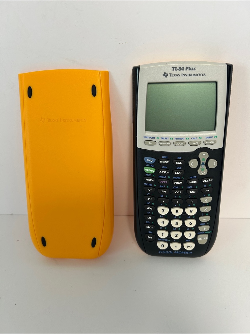 Texas Instruments TI-84 Plus 2004 Yellow Graphing Handheld Calculator With Cover